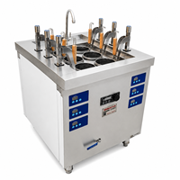Cuiseur à nouilles commercial à induction 6 paniers 8KW en acier inoxydable, machine à cuire les pâtes et le ramen, équipement de cuisine autonome