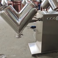 Petit mélangeur et distributeur de poudre sèche en forme de V en acier inoxydable électrique rotatif