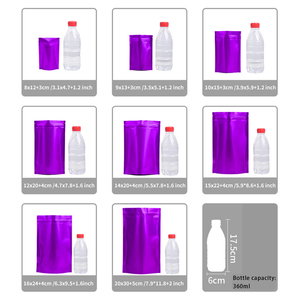 보라색 두꺼운 재사용 지퍼 잠금 마일라 포일 스탠드 파우치 애완 동물 사료 장기 보관 재밀봉 지퍼 닫기 Doypack - Product Image 6