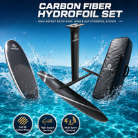 Set Kotak Foil Hidrofoil Serat Karbon, Sayap Depan Serat Karbon Full High Aspect Ratio OEM Custom, Mast CNC, Fuselage Surf Wing SUP