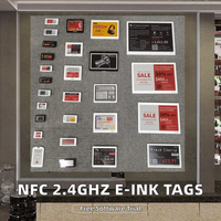 NFC Tersedia ABS 2.4-2.485GHz BLE 5.0 untuk Sistem Pelabelan Harga Layar 1,54 Inci yang Diaktifkan, Label Rak Elektronik E-ink