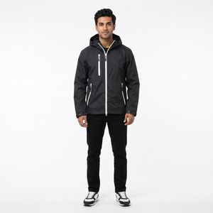 Men's <b>Canvas</b> Windbreaker Jacket-Lightweight Waterproof & Breathable Durable Material Contrasting Colors Best Design - Product Image 1
