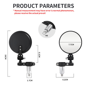 Pièces et accessoires pour moto, rétroviseurs pliables en alliage d'aluminium CNC pour <span class=keywords><strong>guidon</strong></span> <span class=keywords><strong>de</strong></span> moto - Product Image 2