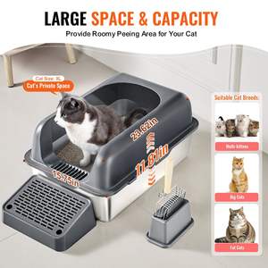 Caja de arena para gatos de 6 pulgadas de profundidad sin olor DB al por mayor con tablero de pie filtrante caja de arena de plástico moderna inteligente 10kg de arena incluida - Product Image 5