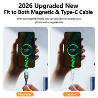 Cable de Carga Rápida Magnético Tipo-C de 240W con Construcción de Aluminio y Nailon y Conductor de Cobre Puro para Teléfonos Android