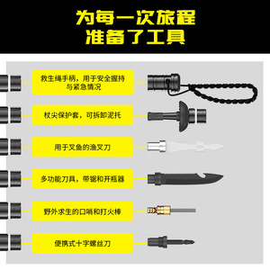 Multifunctional Trekking <b>Pole</b> Aluminum Alloy With Tools For Hiking Camping Outdoor Adventure - Product Image 2