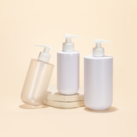 Bouteilles à pompe transparentes en PET de 300 ml et 500 ml, haute esthétique, pour lotion corporelle, savon liquide, gel douche, shampoing, impression sérigraphique