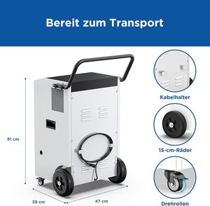 เครื่องลดความชื้นเชิงพาณิชย์ Moiswell 110 ลิตร/24 ชม. พร้อมปั๊ม |   เครื่องอบแห้งแบบเคลื่อนที่สำหรับงานอุตสาหกรรม - Product Image 6