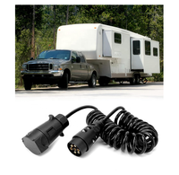 Câble de rallonge de carte lumineuse de remorque OEM à 7 broches câble spiralé avec adaptateur de remorquage mâle à femelle prise/prise pour voiture caravane camion
