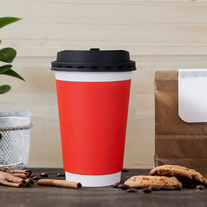 Cốc cà phê Kem giấy muỗng Cốc dùng một lần Coffe đôi tường có nắp đậy - Product Image 3