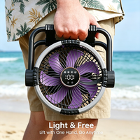Nouveau ventilateur de camping portable rechargeable avec longue autonomie, écran LED et design pliable