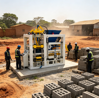 Ligne de production de blocs de béton entièrement automatique avec contrôle Siemens PLC, moteur servo, pompe, machine à fabriquer des briques creuses en ciment