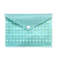 Pochette pour documents A5 semi-transparente en PP, étanche, avec fermeture à pression, boutons imprimés et pochette porte-documents, conçue sur mesure