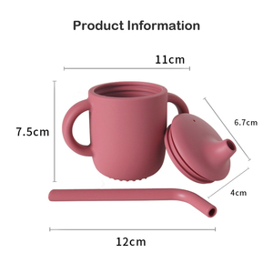Tasse en silicone de qualité alimentaire 2025, très vendue, avec poignées et bec verseur en forme de bec de canard, pour boire directement, vaisselle pour enfants - Product Image 6