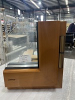 Porte d'entrée moderne en aluminium recouvert de bois, style à battants, peinture écologique à base d'eau, pour salle de bain et école, garantie 5 ans - Vente Flash