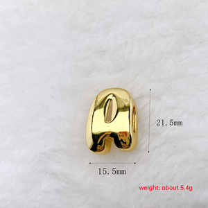 Perle con Lettere Grandi Placcate in Oro 18K, Perle Alfabeto con Foro Largo per Braccialetti Fatti a Mano - Product Image 6
