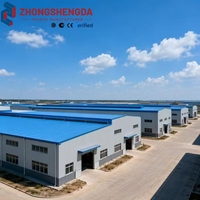 Usine de fabrication de structures en acier sur mesure ZhongShengDa pour projets de parcs industriels, ateliers préfabriqués à ossature portique, livraison en 35/45 jours, garantie 1 an