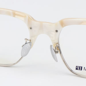 Lunettes de lecture anti-lumière bleue à monture carrée semi-cerclée unisexe style punk en marbre blanc avec imprimé marbre - Product Image 6