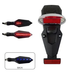 Sistema de iluminación para motocicleta LINGQI, luz LED de señal de giro, luces traseras, lámpara para todoterreno, accesorios para bicicleta Dirt Pit