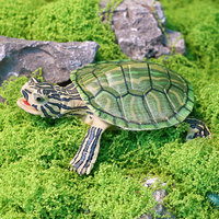 Modèle de tortue reptile en PVC massif, simulation d'assemblage transfrontalier, ornements de table, grand bord jaune, souvenir d'aquarium, maternité
