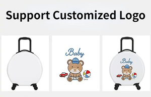 Valise de voyage personnalisée de 18 pouces pour enfants Bagage rigide à roulettes portable avec roulette design animal mignon pour les voyages scolaires - Product Image 3