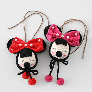 Décoration de voiture de Noël en forme de feuille de laine douce et mignonne de style coréen avec Minnie pour le salon, la fête des pères et le Nouvel An - Product Image 5