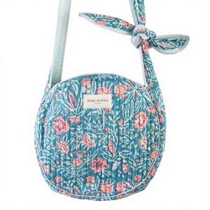 Bindi Atelier Floral <b>Quilted</b> Round Shoulder Bag Cotton Bohemian Style <b>Single</b> Strap All Seasons Handmade Cotton Shoulder Tote Bag - Product Image 3