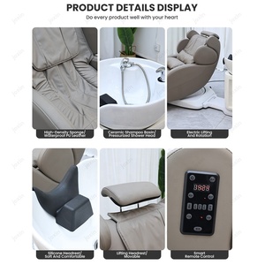 Fauteuil de lavage de cheveux moderne en cuir PU de haute qualité avec bol en céramique pour salon de coiffure – Nouveau fauteuil de shampoing pour <span class=keywords><strong>coiffeur</strong></span> - Product Image 6