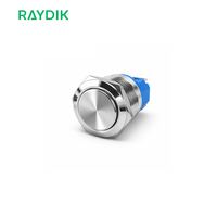 Interrupteur à bouton-poussoir métallique momentané ou à enclenchement, étanche IP54, avec LED RGB personnalisable, pour contrôle industriel