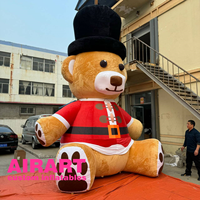Ballon d'ours en peluche gonflable de bonne année, grand dessin animé d'ours en peluche gonflable