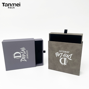 Custom Logo Grey Luxury Drawer Jewelry <b>Box</b> Sliding <b>Gift</b> Packaging for Necklaces <b>Earrings</b> and Bracelets - Product Image 2