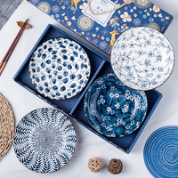 Veweet — service de vaisselle en porcelaine, Style japonais, assiettes et bols, cadeau de noël