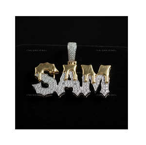 Nuevo Colgante de Plata de Ley 925 con Perla de Agua Dulce y Moissanita, Letra SAM, Estilo Hip Hop, Chapado en Oro, Joyería de Moda Unisex - Product Image 1