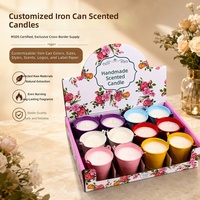 Bougie parfumée personnalisée dans des boîtes en fer colorées et créatives, cire végétale, parfum personnalisable