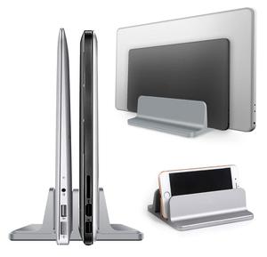Dual Slots Vertical <strong>Laptop</strong> Stand Double Desktop Stand <strong>Holder</strong> With Adjustable Dock (Up to 17.3 Inch) - Product Image 1