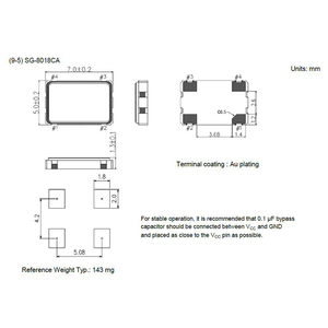 Oscilador de Cristal Programable ORIGINAL para SMD5070, 4 Pines, 1.8V, 2.5V, 3.3V, 15PPM, Salida CMOS, Serie SG-8018CA, 0.67MHZ, 170MHZ - Product Image 4
