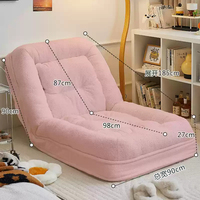 Canapé-lit pliable pour une personne paresseux moderne pouf convertible pour le salon