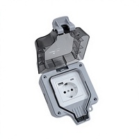 Prise murale industrielle étanche IP66 en ABS pour extérieur EK21-SRA+C 16A 1-gang USB Type-C à montage en surface Type 86