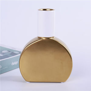 공장 공급 floreros dorados 파라 deciracion 홈 장식 꽃 꽃병 테이블 탑 골드 세라믹 꽃 화병 - Product Image 4
