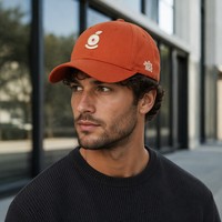 Gorra de Béisbol Naranja Quemado de Última Tendencia 2026, con Logotipo Bordado 3D Personalizado, Gorra de Papá de 6 Paneles, Visera Curva de Alta Calidad para Marcas