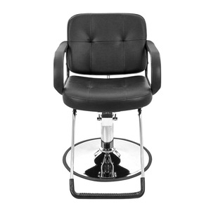 Chaise de coiffure en cuir PU noir, réglable en hauteur, pivotante, qualité salon, chaise de barbier - Product Image 1