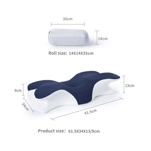 Logo personnalisé ergonomique rebond lent mousse à mémoire orthopédique thérapeutique cervical médical côté sommeil papillon cou oreiller <span class=keywords><strong>coussin</strong></span> - Product Image 2