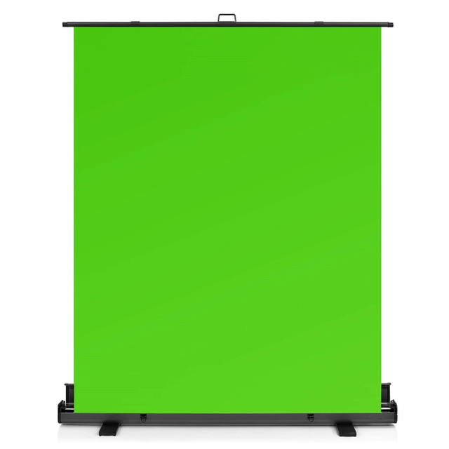 1.5*2 m Portable Photography Backdrop Roll up Green Screen Collapsible Chroma Key Panel Background for Videos Studio Streaming