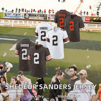 Grosir Baru Berkualitas Tinggi 2 #   Jersey Custom Brand Sublimasi 100% Poliester/Nilon Jahitan Cleveland Chubb Sanders Shedeur