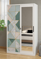 Armoire en acier à motif imprimé personnalisé, casier de rangement métallique pour vêtements avec miroir pour vestiaire, achat en gros pour projets d'ingénierie