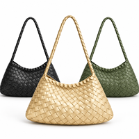 Sac à bandoulière en tricot tendance et chic pour femme, avec fermeture éclair et fermoir, doublure en polyester, élégant sac à main pour le shopping, les trajets quotidiens et les soirées
