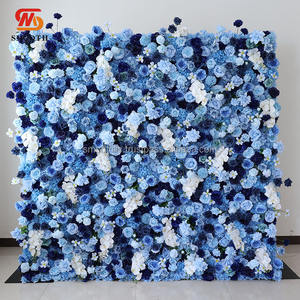 Fondo de tela lisa con diseño de rosas azules polvorientas para decoración floral de bodas - Product Image 5