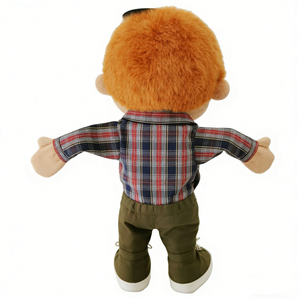 Marioneta de mano de ventrilogista, Marioneta de mano con boca móvil, Marioneta de peluche de niño humano, Marioneta de cuerpo completo - Product Image 3