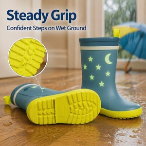 Bottes Wellington unisexes pour <span class=keywords><strong>enfants</strong></span>, imperméables, antidérapantes, semelle intermédiaire en EVA respirante, bottes de pluie en caoutchouc pour <span class=keywords><strong>enfants</strong></span> - Product Image 3