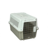 Cage de transport pour chien et chat pour voiture et usage domestique, cage en plastique rigide durable avec porte en maille métallique, transporteur portable pour animaux de compagnie